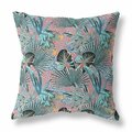 Palacedesigns 18 in. Tropical Indoor & Outdoor Throw Pillow Aqua & Red PA3106942